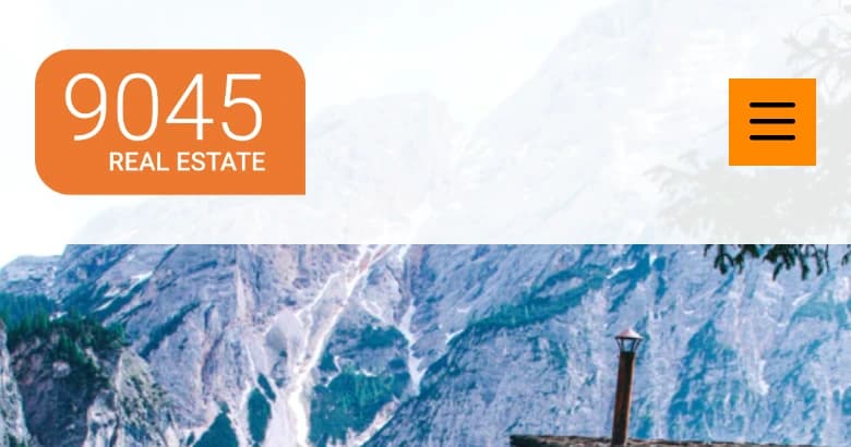 9045 Real Estate — il sito precedente: template sovraccarico con slider arancione