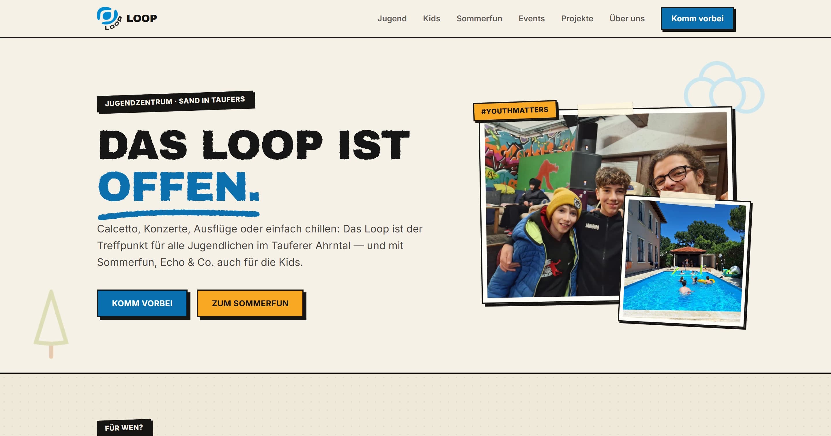 LOOP — neue Website von Lush Systems: klare, mutige Marke für den Jugendtreff