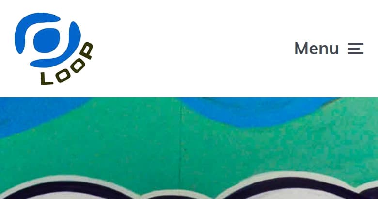 LOOP — il sito precedente: sito fai-da-te standard con logo rotto e sfondo a graffiti