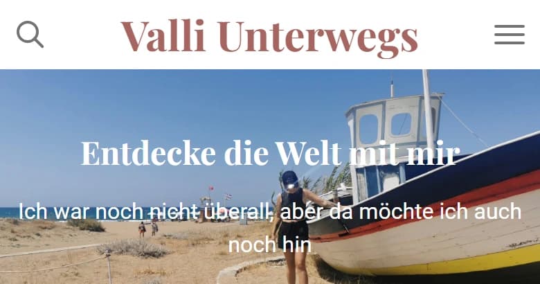 Valli Unterwegs — il sito precedente: blog WordPress standard con tema generico